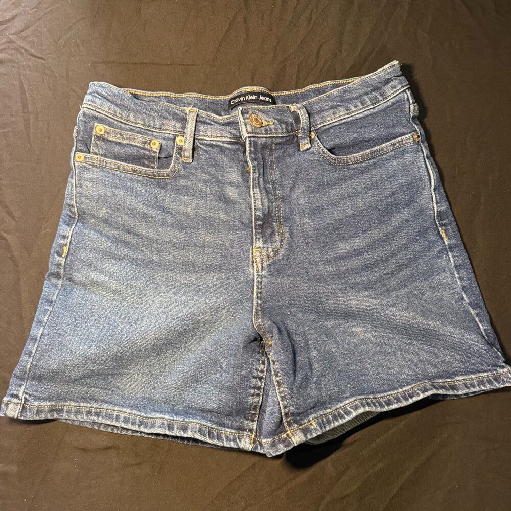 Calvin Klein Jeans Denim Shorts Women’s Size 10 Light Wash Cuffed High Rise Y2K